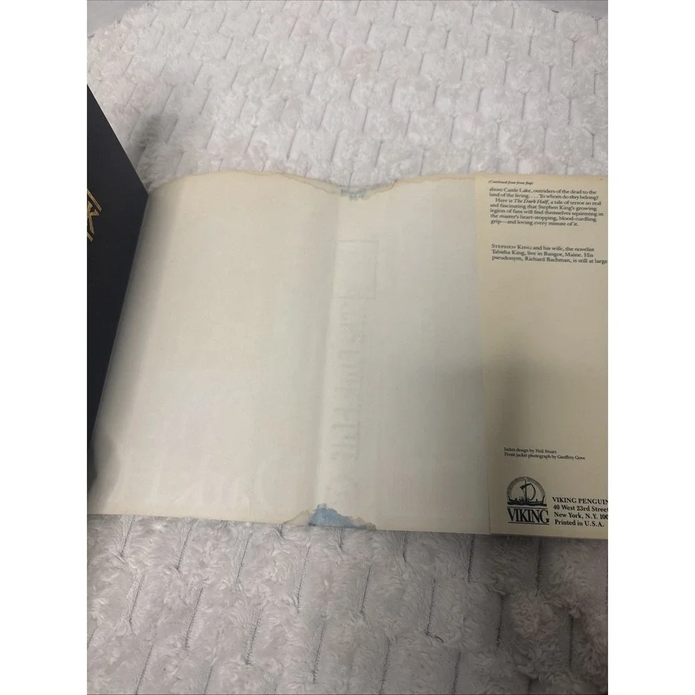 Stephen King-The Dark Half Hardcover Book 1989  First Edition First Printing DJ